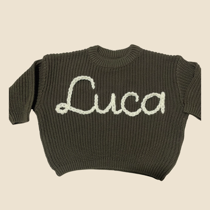 Gepersonaliseerde Gebreide Kindertrui – Met Naam (baby)