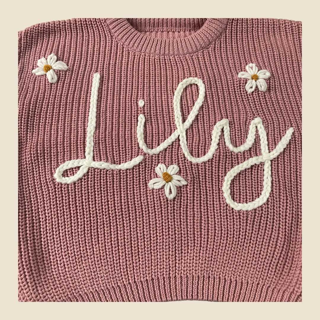 Gepersonaliseerde Gebreide Kindertrui – Met Naam (baby)