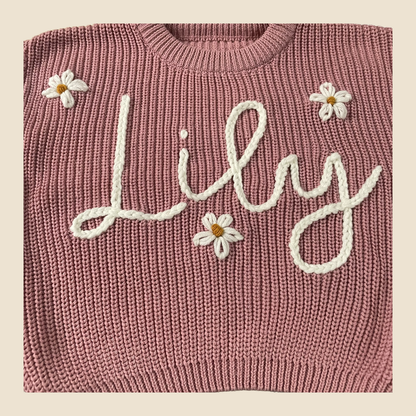 Gepersonaliseerde Gebreide Kindertrui – Met Naam (baby)