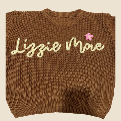 Gepersonaliseerde Gebreide Kindertrui – Met Naam (baby)