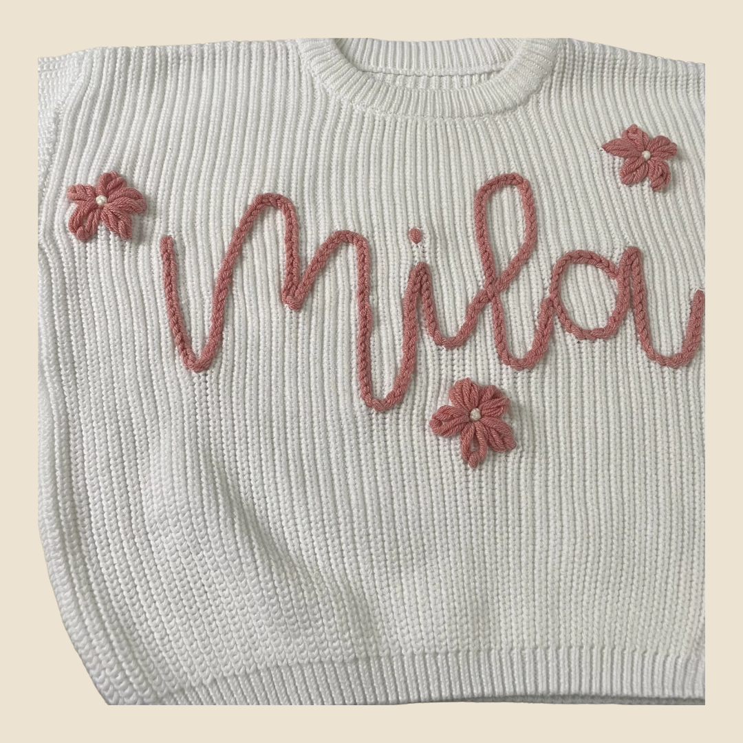 Gepersonaliseerde Gebreide Kindertrui – Met Naam (baby)