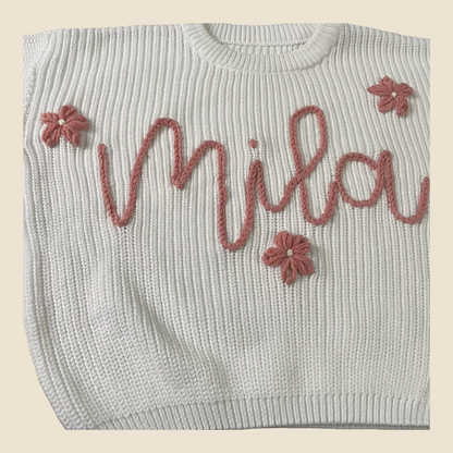 Gepersonaliseerde Gebreide Kindertrui – Met Naam (baby)