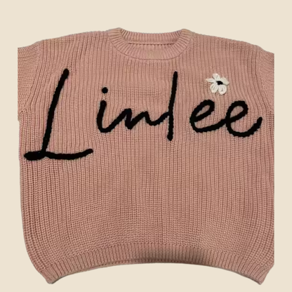 Gepersonaliseerde Gebreide Kindertrui – Met Naam (baby)