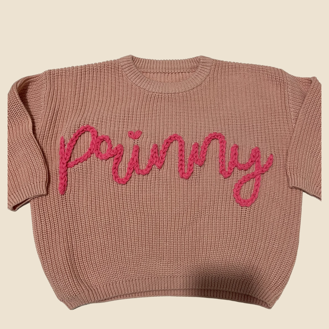 Gepersonaliseerde Gebreide Kindertrui – Met Naam (baby)