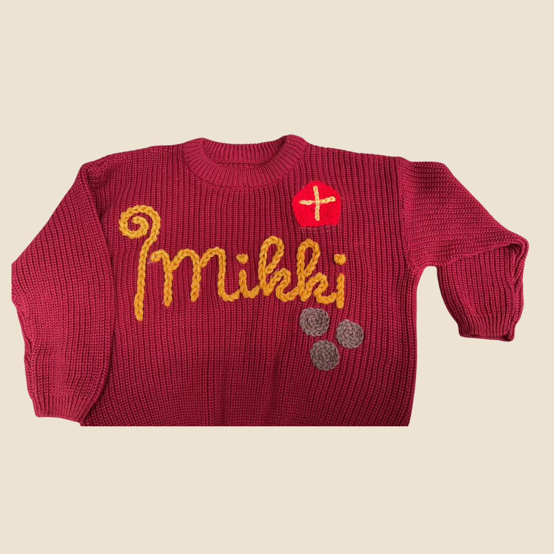 Sinterklaastrui voor kinderen met staf, mijter en pepernoten – Gepersonaliseerd