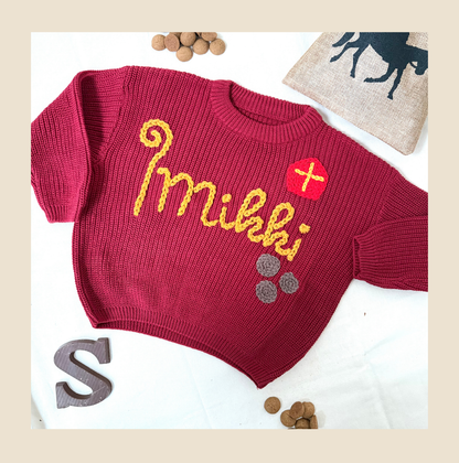 Sinterklaastrui voor kinderen met staf, mijter en pepernoten – Gepersonaliseerd