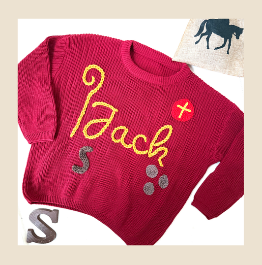 Sinterklaastrui voor kinderen met staf, mijter, pepernoten en chocoladeletter – Gepersonaliseerd