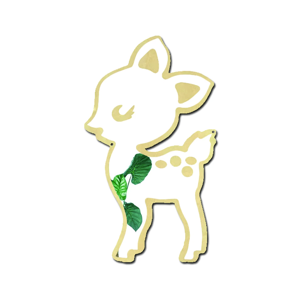 "Veilige houten hert spiegel, babykamer decor, natuurlijke kinderkamer stijl, houten spiegels kindvriendelijk, lichtgewicht en veilig voor baby's, visuele stimulatie, houten wanddecoratie, rustieke babykamer accessoires"