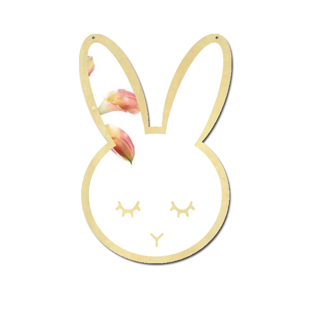 "Veilige houten konijn spiegel, babykamer decoratie, kinderkamer accessoires, houten spiegels voor kinderen, lichtgewicht en veilig, ontwikkelingsgericht speelgoed, natuurlijke babykamer stijl, schattige wanddecoratie"