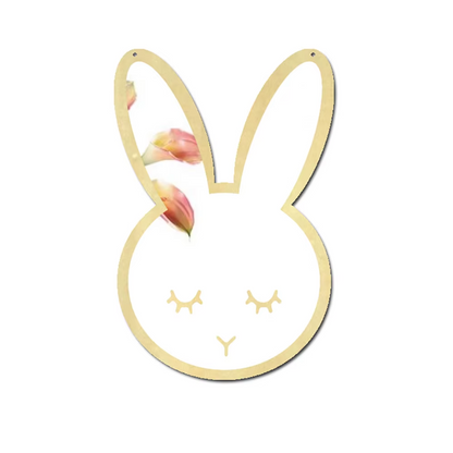 "Veilige houten konijn spiegel, babykamer decoratie, kinderkamer accessoires, houten spiegels voor kinderen, lichtgewicht en veilig, ontwikkelingsgericht speelgoed, natuurlijke babykamer stijl, schattige wanddecoratie"