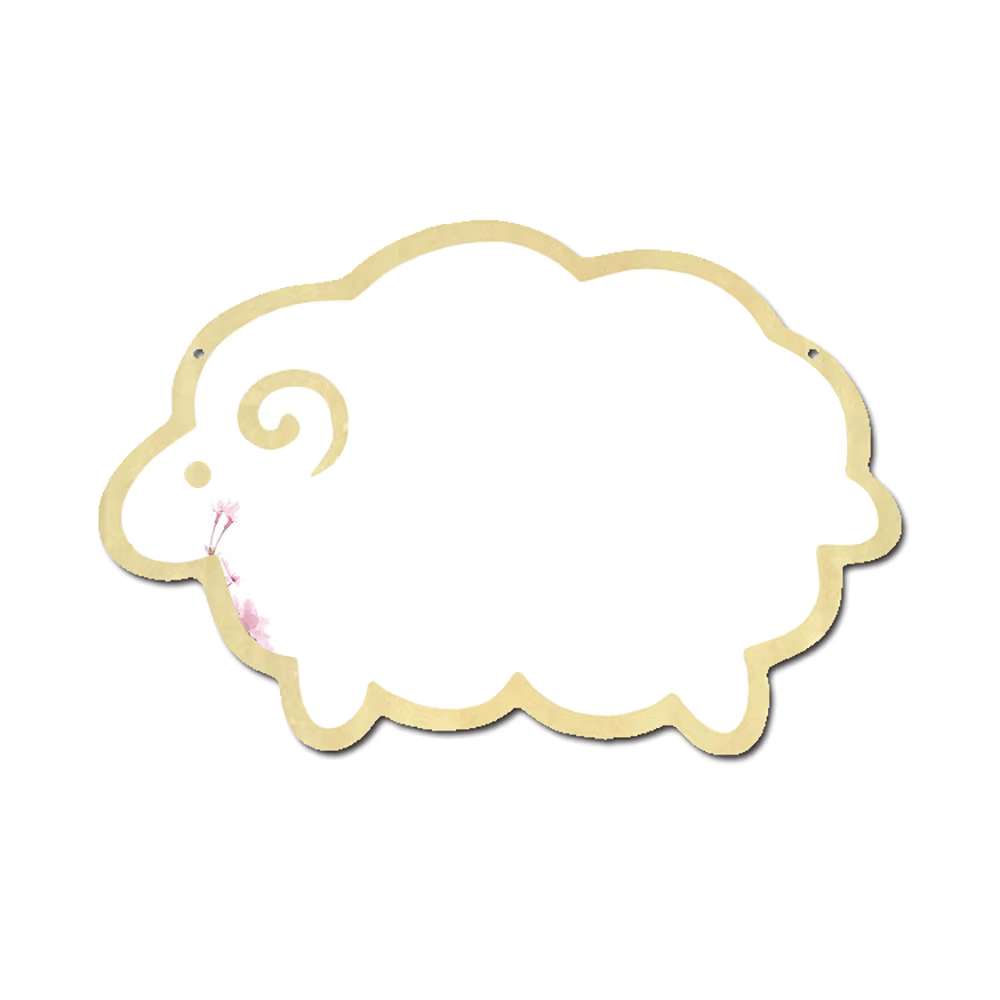 "Veilige houten schaap spiegel, babykamer decoratie, kindvriendelijke spiegel van hout, visuele stimulatie, natuurlijke babykamer inrichting, houten wanddecoratie, veilige spiegel voor baby's, rustiek en speels ontwerp"